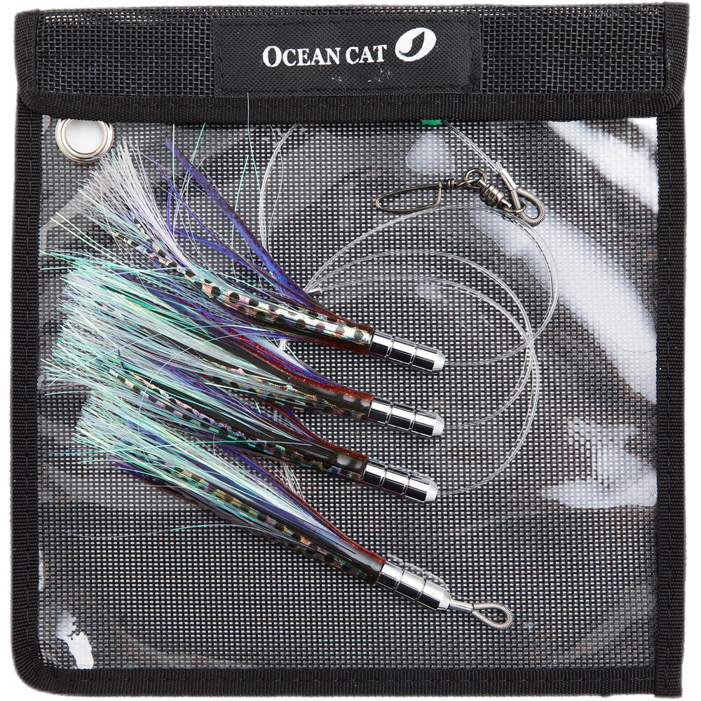 OCEAN CAT bullet head daisy chain teaser 4pc for multi-species fishing at high speed.