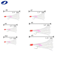 Ocean Cat glow beads increase visibility in dim light to attract fish.