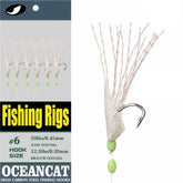 OCEAN CAT rainbow fishskin rigs with six hooks for attractively moving lures