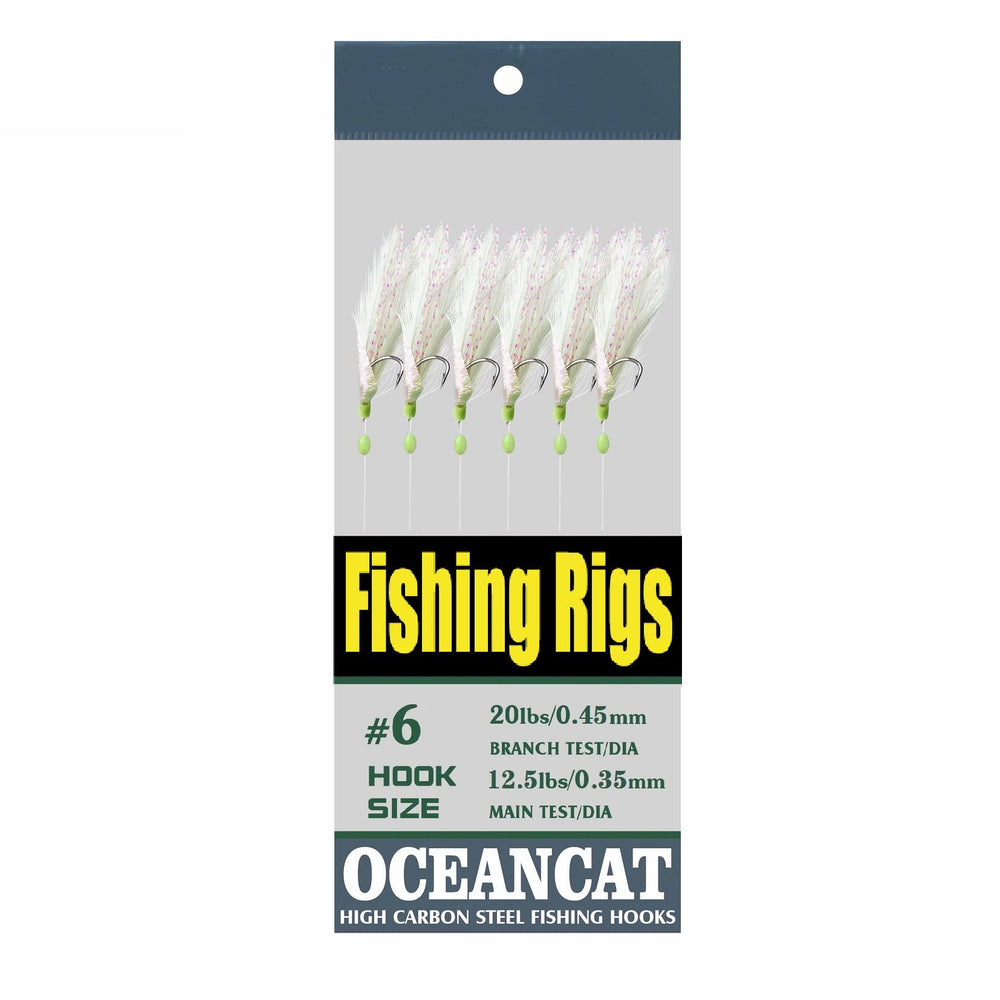 Ocean Cat sabiki rig with feather and fish skin for lifelike bait action