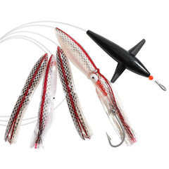OCEAN CAT saltwater squid trolling lure in silver boosts offshore big-game appeal.