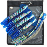 OCEAN CAT saltwater trolling lures set of four, ready for offshore fishing.