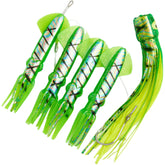 OCEAN CAT saltwater trolling lures set with four 7-inch lures for offshore fishing action.