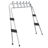 Oceansouth Fishing Arch rocket launcher base with fold-down capability for storage.
