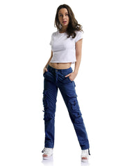 OCHENTA cargo pants with drawstring leg opening for adjustable length