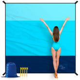 OCOOPA beach blanket XXL size laid flat for group sunbathing.