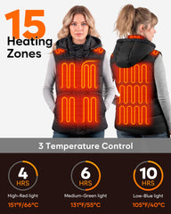 OCQOCQ heated vest with 15 heating zones for full back-to-shoulder warmth