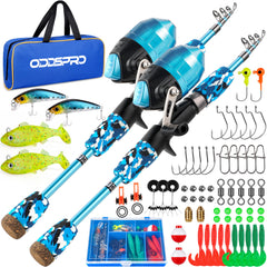 ODDSPRO kids fishing pole with collapsible design for easy carry and storage