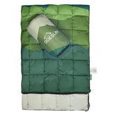 ODESUN down-alternative blanket folded in its carry case for compact travel.