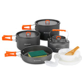 Odoland 2L pot close-up showcases compact design for backpacking meals.