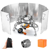 Odoland 3500W windproof stove with windscreen demonstrating wind protection for outdoor cooking