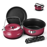 Odoland camping cookware 1-2L pot view shows compact design for backpacking meals
