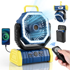 Odoland camping fan front view shows portable cooling on the go
