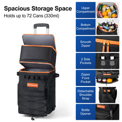 Odoland detachable soft cooler bag converts to standalone cooler.