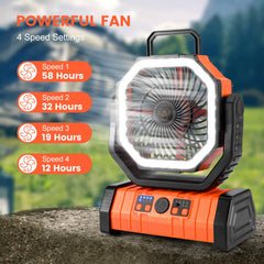 Odoland oscillating fan with 90/45 degree swing for airflow