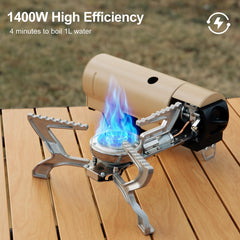 Odoland stove in 90-degree rotation ready for fast setup on a camping trip