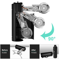 Odoland quick ignite camping stove showing fast setup outdoors