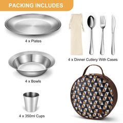 Odoland camping mess kit bowls suitable for soups and snacks outdoors