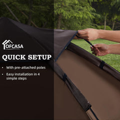 OFCASA tent spacious interior shows room for people and gear.