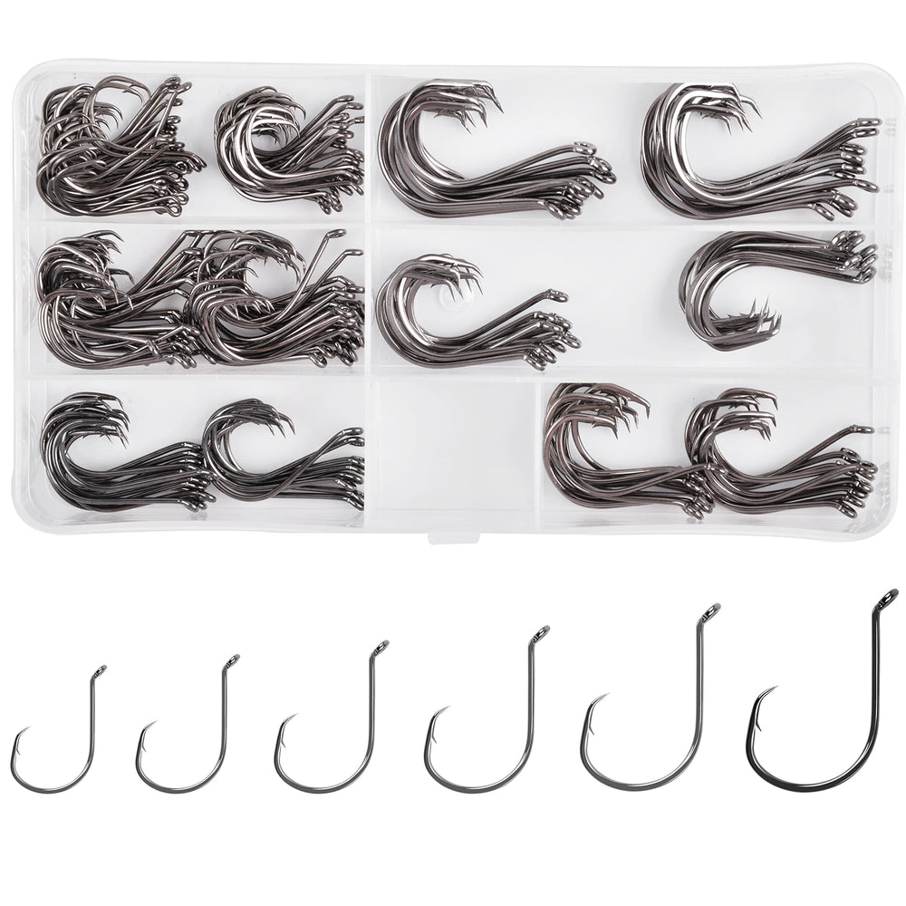 Front view of Offset Circle Hooks Kit 180pcs