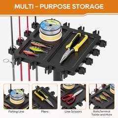OFIDELITY 16-rod capacity rack illustrating spacious rod organization