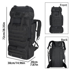 Ogetok 80L hiking backpack shoe pocket keeps shoes separate and dirty gear away.