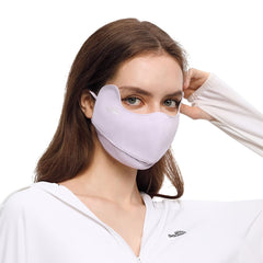 OHRAIN neck gaiter purple front view shows full coverage and vibrant color.