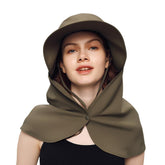 OHRAIN sun hat in green with wide brim and neck flap for sun protection