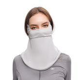 OHRAIN sun protection face cover in light grey blocks UV rays while staying breathable.