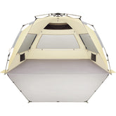 Oileus XX-Large pop-up beach tent setup highlights instant shade and simple transport.