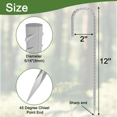 OK5STAR galvanized stakes 12in side-angle demonstrate rust resistance for long-lasting outdoor use.