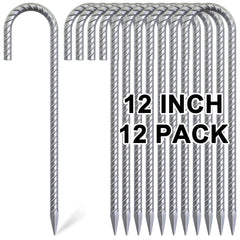 OK5STAR rebar stakes 12in top view show sturdy galvanized construction for reliable ground anchoring.