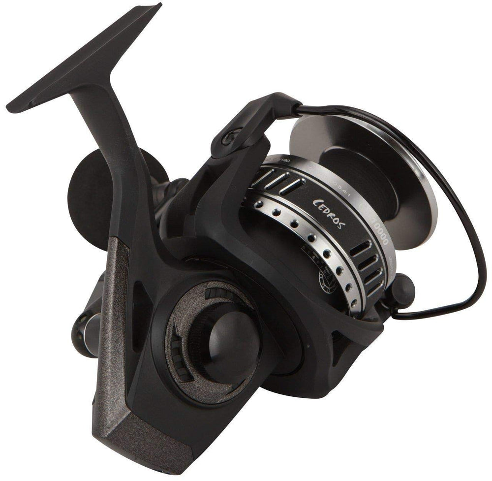 Okuma Cedros spinning reel with 6BB+1RB and 5.4:1 gear for saltwater durability.