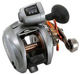 Okuma Coldwater 350 reel close-up highlighting rugged frame for durable saltwater linecounter use.