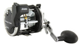 Okuma CV-15D Convector reel side view showing rugged gear and aluminum spool for saltwater angling