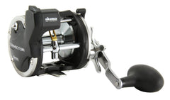 Okuma CV-15D Convector reel side view showing rugged gear and aluminum spool for saltwater angling