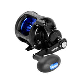 Okuma Solterra SLX side view showing durable corrosion-resistant frame and gears.
