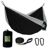 OLALACOZY camping hammock showing durable parachute nylon material for rugged outdoor use