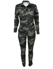 OLAMIOSO two-piece camo outfit on model for casual daily look