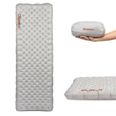Olaterior Ultralight sleeping pad top view shows warmth and rugged durability for camping.