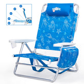 Old Bahama Bay backpack beach chair front view with aluminum frame for easy sunbathing.