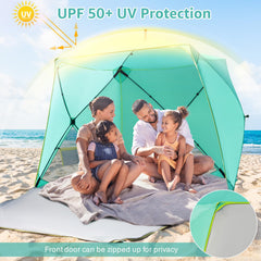 Old Bahama Bay pop-up beach tent four large mesh windows for ventilation.