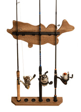 Old Cedar Outfitters fish wall rack overview shows a compact wall mount for six rods