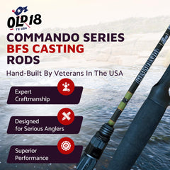 OLD18 BFS rod EVA-grip handle for all-day comfort.
