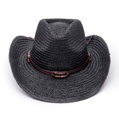 Old Stone Chloe Black straw cowboy hat wide brim for shade