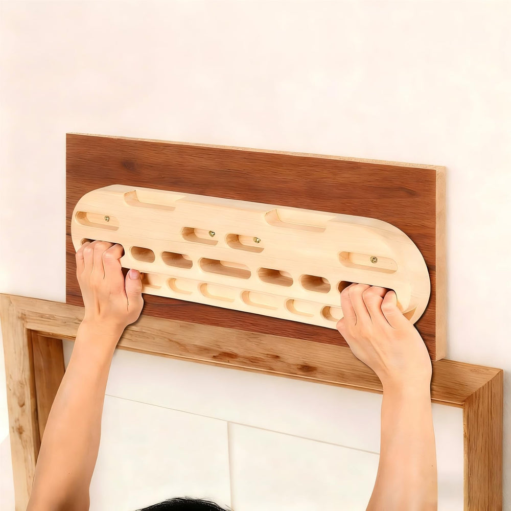 OLenyer Rock Climbing Fingerboard front view shows grip points for finger strength training