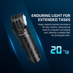 OLIGHT Perun 3 detachable unit converts to a right-angle flashlight.
