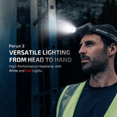 OLIGHT Perun 3 red-light mode shown for signaling and low-light work.