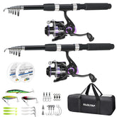 OLOLYAP fishing pole kit 2pcs ready for travel and beginner-friendly casting.