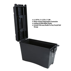 Durable construction of Olympia Tools plastic ammo box for field use